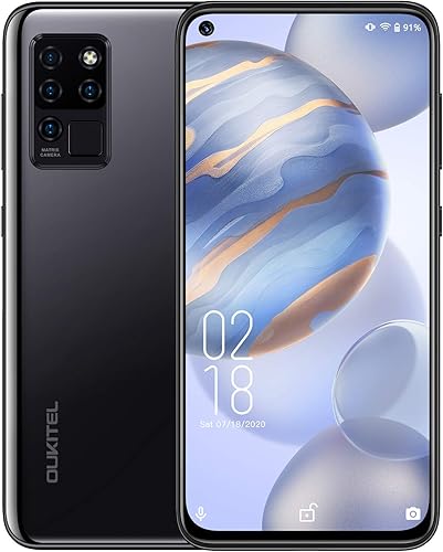 OUKITEL Teléfonos inteligentes desbloqueados Android 10, C21 pantalla FHD+ de 6.4 pulgadas, 20MP frontal+4 cámaras traseras, procesador de juegos