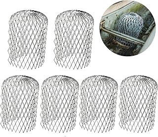 6pcs Gutter Guards 3 Inch Expand Aluminum Filter Strainers. Downspout Protectors Stops Blockage Leaves Debris.