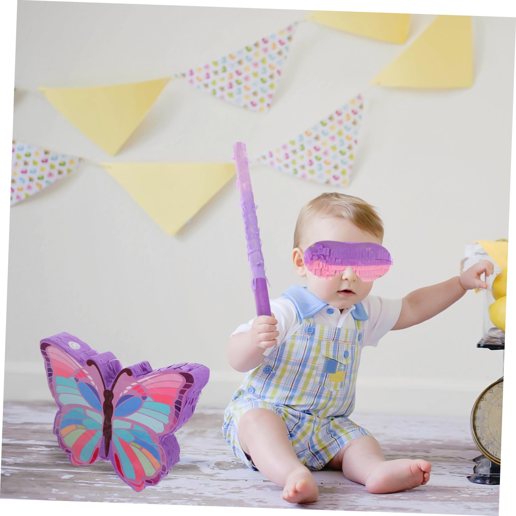 Schmetterlingsparty Piñata 1 Satz aus Papier mit Stiel