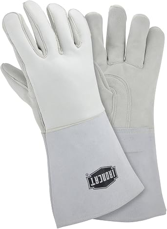 IRONCAT 9060 Premium Elk Leather Welding Gloves X-Large Cow Split Gauntlet Cuff with Kevlar Thread Stitch