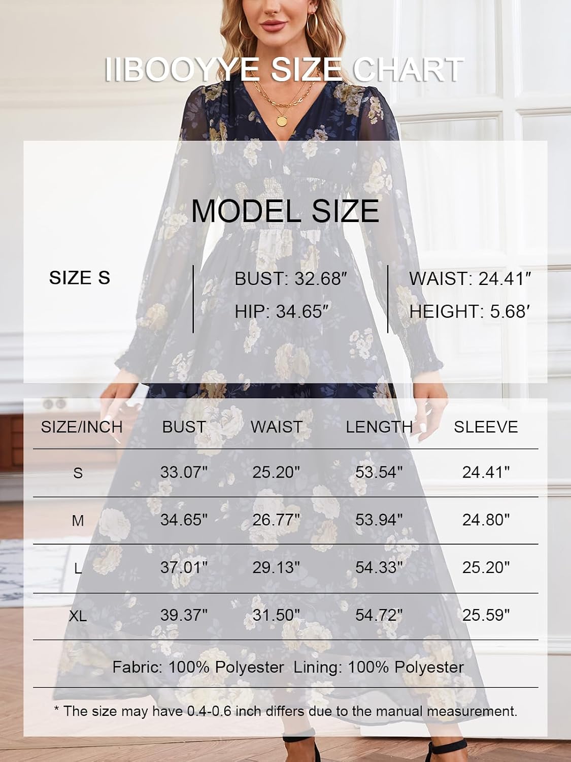 Women's Floral Maxi Dress - Summer Ruffle Sleeve Smocked Tiered Dress, Casual Beach Wedding Guest Outfit - View #5