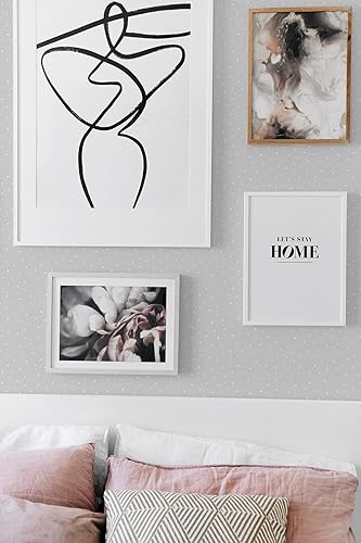 Miniatura 4 de NextWall Papel tapiz autoadhesivo con lunares (gris)