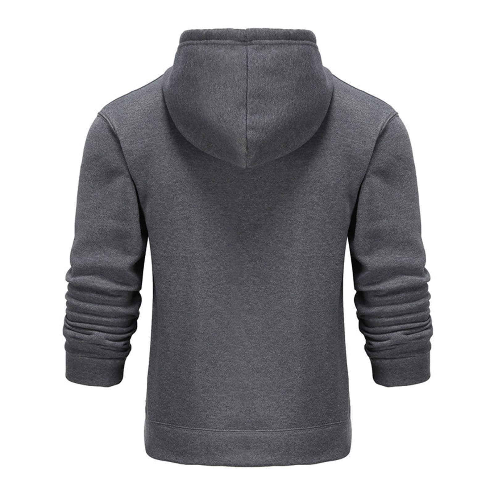 Maiyifu-GJ Pullover Hoodies for Men Classic Casual Solid Loose Fit Long Sleeve Hoodie Basic Lightweight Hooded Sweatshirt (Dark Grey,XX-Large)
