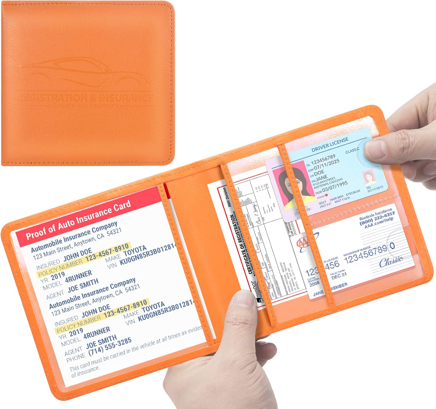 Forvencer 2 Pack Car Registration and Insurance Holder, PU