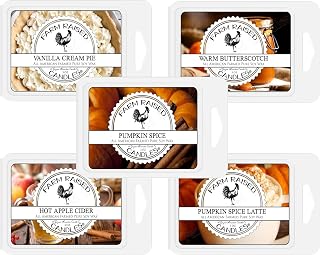 Farm Raised Candles USA Grown Soy Wax Melts Fall Bakery Variety Pack 5-Pack 16oz Pumpkin Patch Scents for Wax Warmers