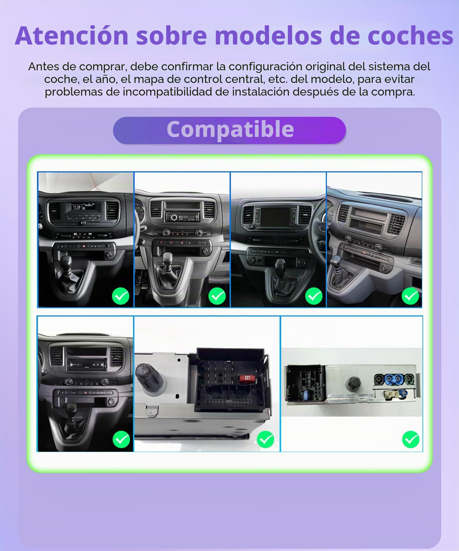 4G+64G Android Autoradio per Citroen Jumpy 3/Peugeot Expert/Toyota Proace 2016-2021 Inalámbrico Carplay Android Auto, 9 Pollici Incell Touchscreen Radio GPS WiFi Bluetooth FM/RDS EQ/SWC Cámara Trasera