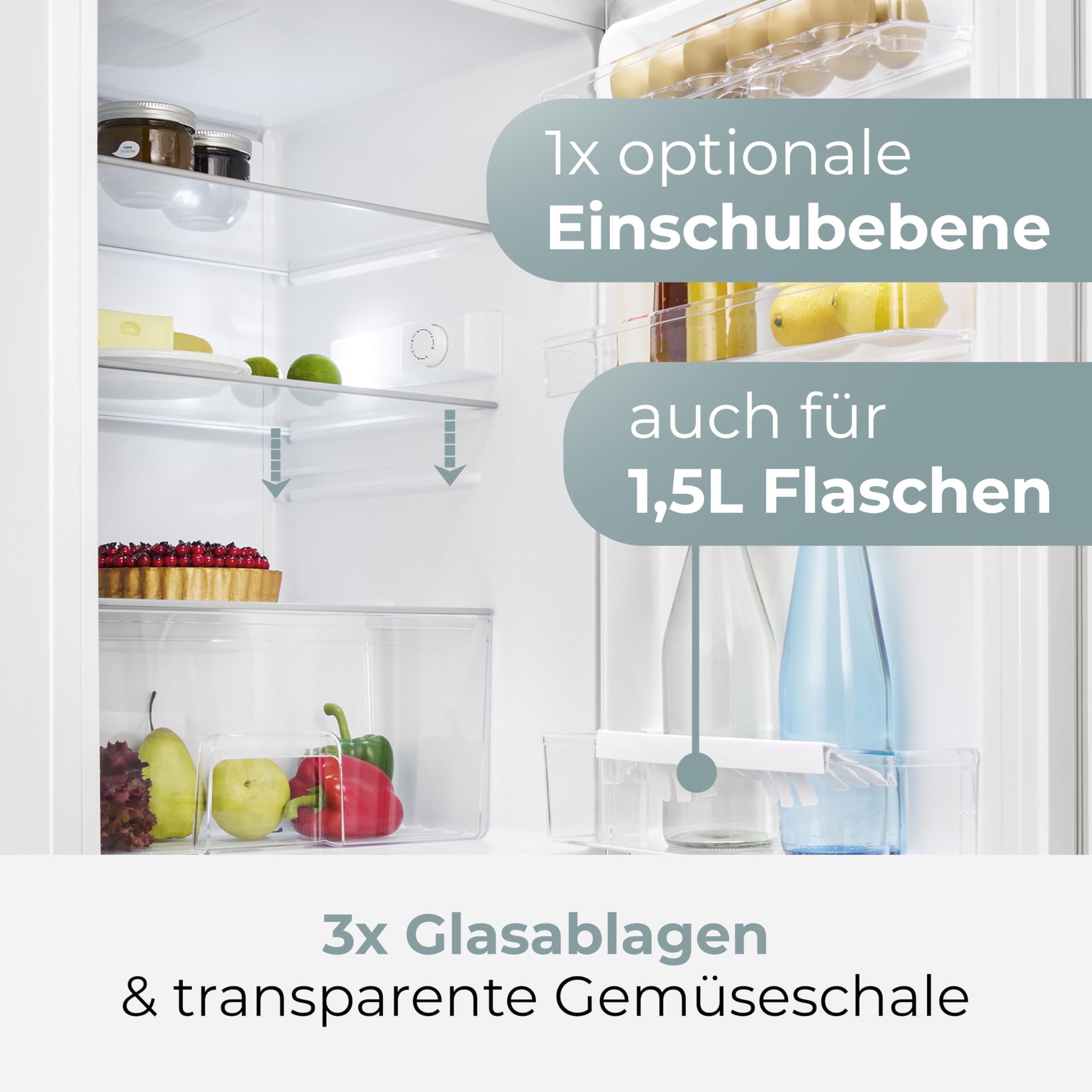Clatronic Kühlschrank ohne Gefrierfach 84,5cm 133L Energieklasse D leise 39dB Türanschlag wechselbar VS 100 weiß