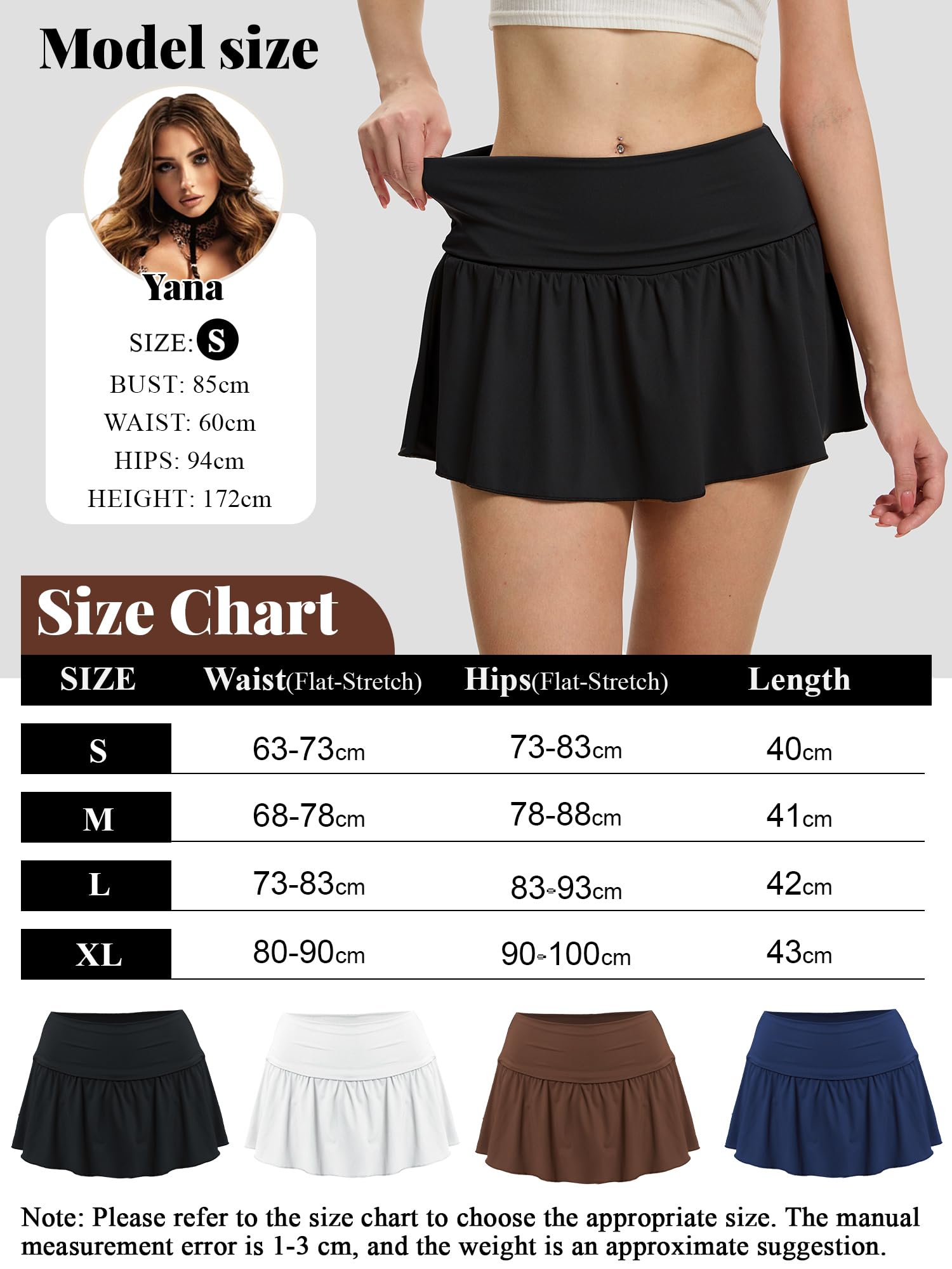 Minifaldas para Mujer Cintura Elástica Y2K Falda Corta de Tenis con Pantalones Ropa de Calle