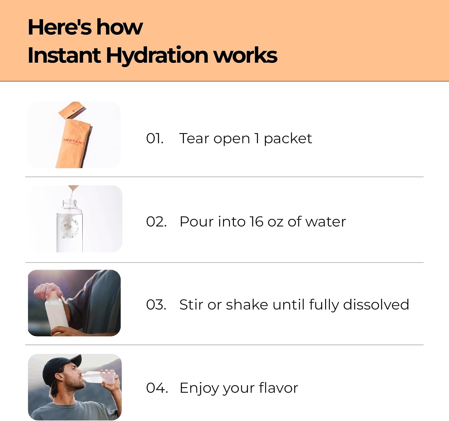 Instant Hydration Sugar Free Electrolytes Powder Packets - Orange Citrus Electrolyte Drink Mix & Travel Essentials - Post Workout Recovery, Brain Health, Muscle & Tissue Support - 20 Sticks