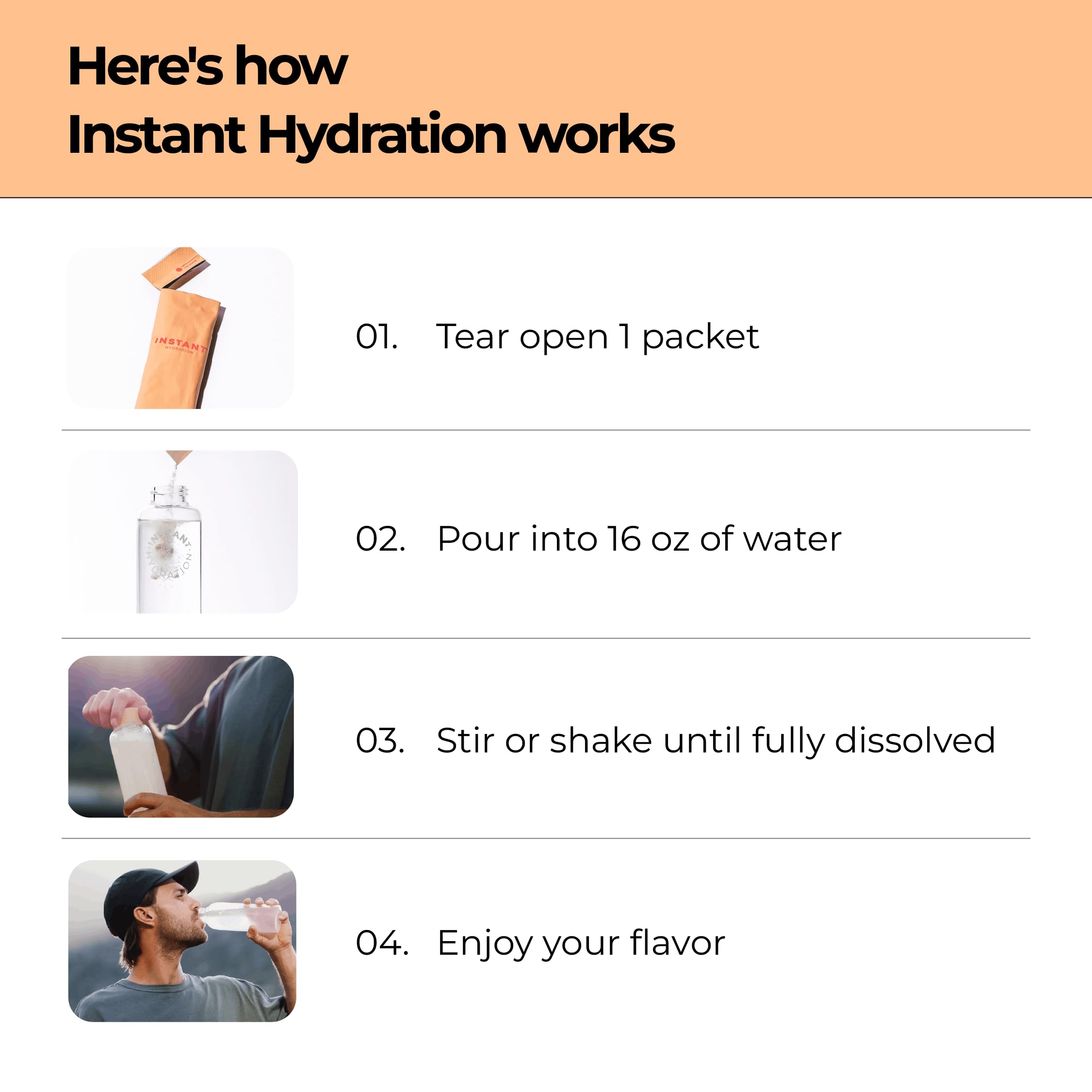 Instant Hydration Sugar Free Electrolytes Powder Packets - Orange Citrus Electrolyte Drink Mix & Travel Essentials - Post Workout Recovery, Brain Health, Muscle & Tissue Support - 20 Sticks — Amazon image 7