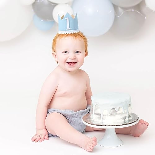 Miniatura 3 de WAOUH Corona de primer cumpleaños para decoración de fiesta, sombrero de primer cumpleaños para bebés niños o niñas, baby showers, accesorios de