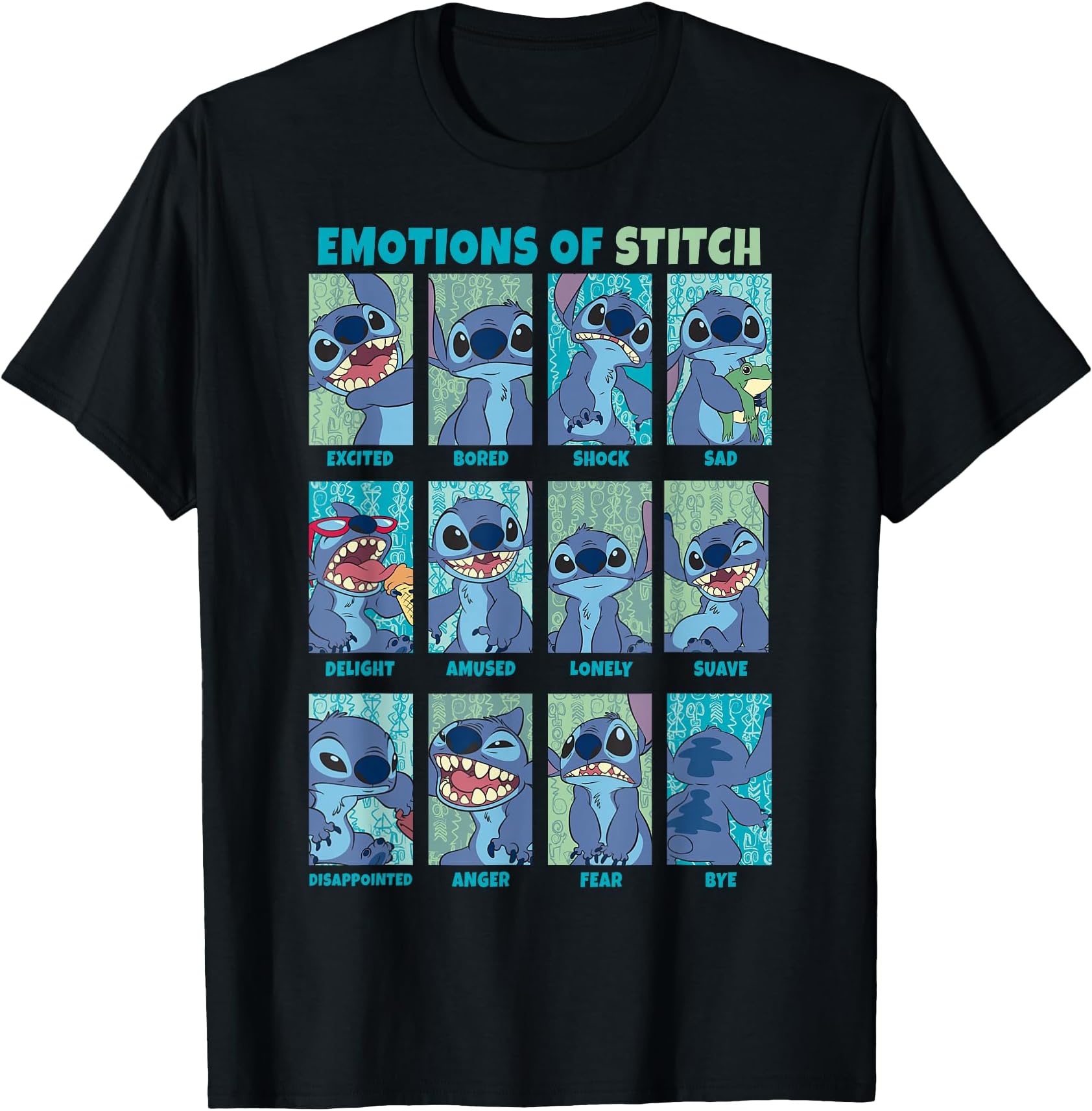 Lilo & Stitch Emotions of Stitch Box Up Panels T-Shirt