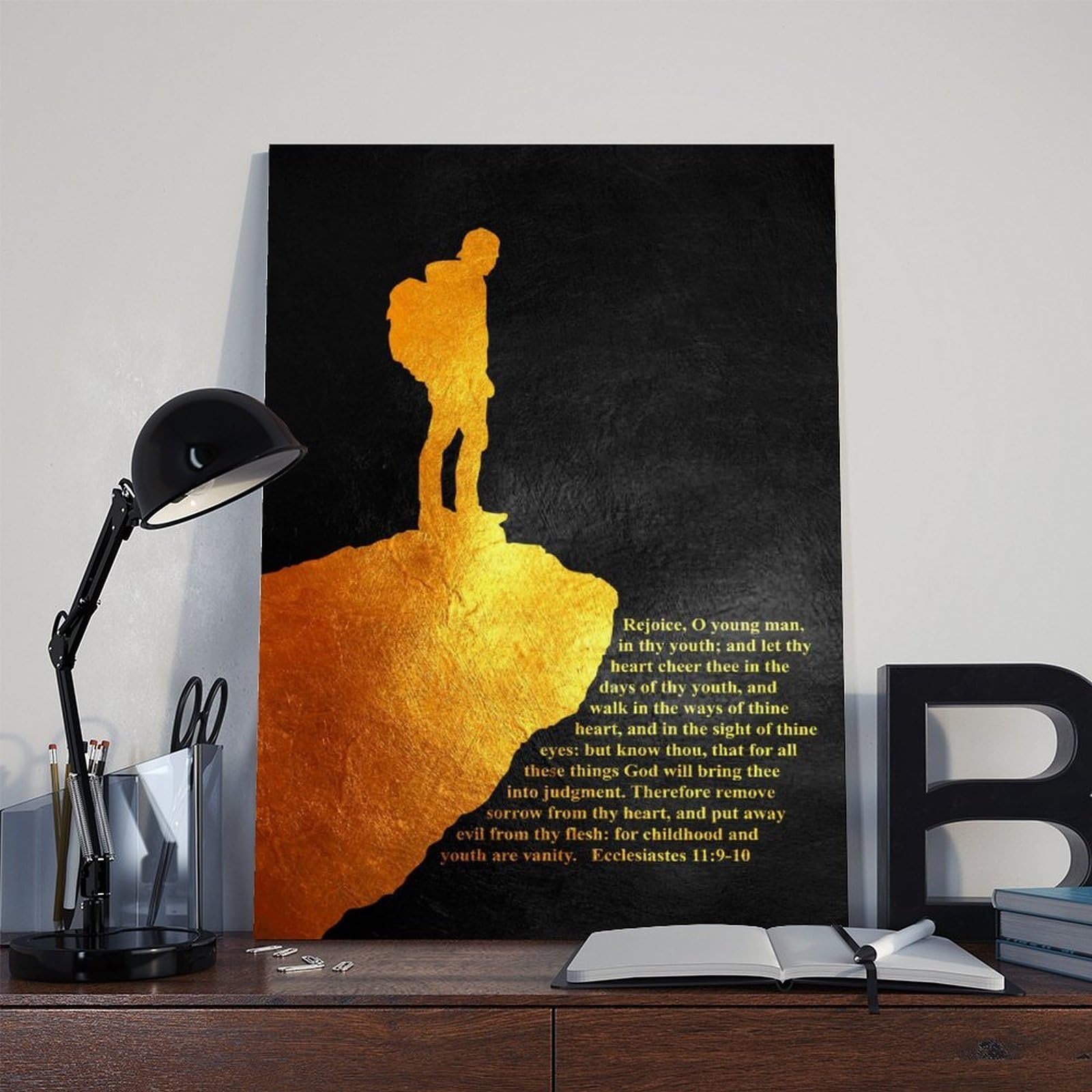 LNYLSJ Ecclesiastes 119-10 Poster delle Scritture Regalo Poster Artistico | Tela per soggiorno, camera da letto, casa, ufficio, stampa regalo, stile cornice, 40,6 cm di lunghezza x 61 cm di larghezza