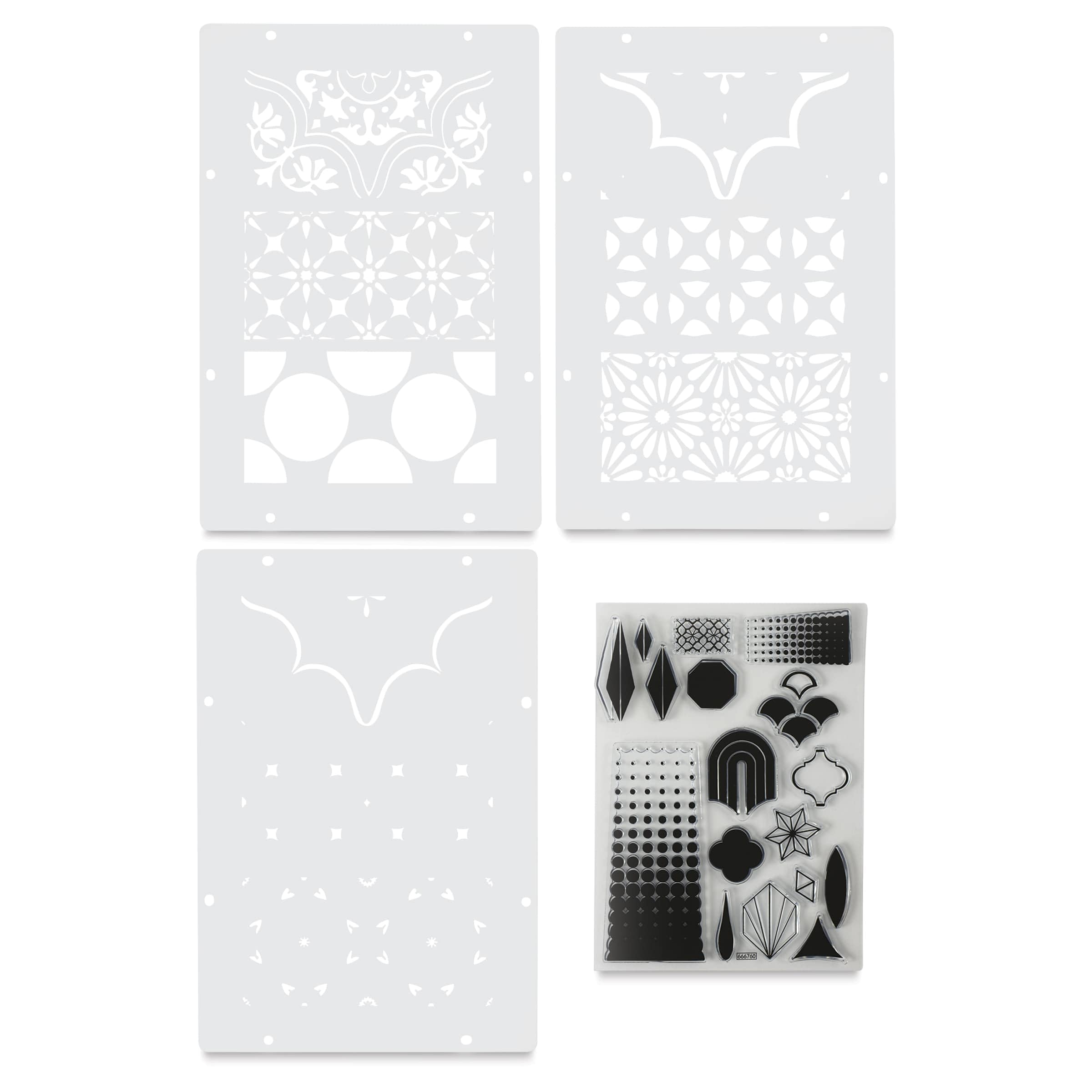 Tampons avec pochoirs géométriques Sizzix pour réussir vos fonds de cartes