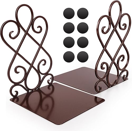 Anwenk Sujetalibros vintage con extremos de libros de bronce resistente, base larga, arte de lujo, estilo retro antiguo, con almohadillas de fieltro