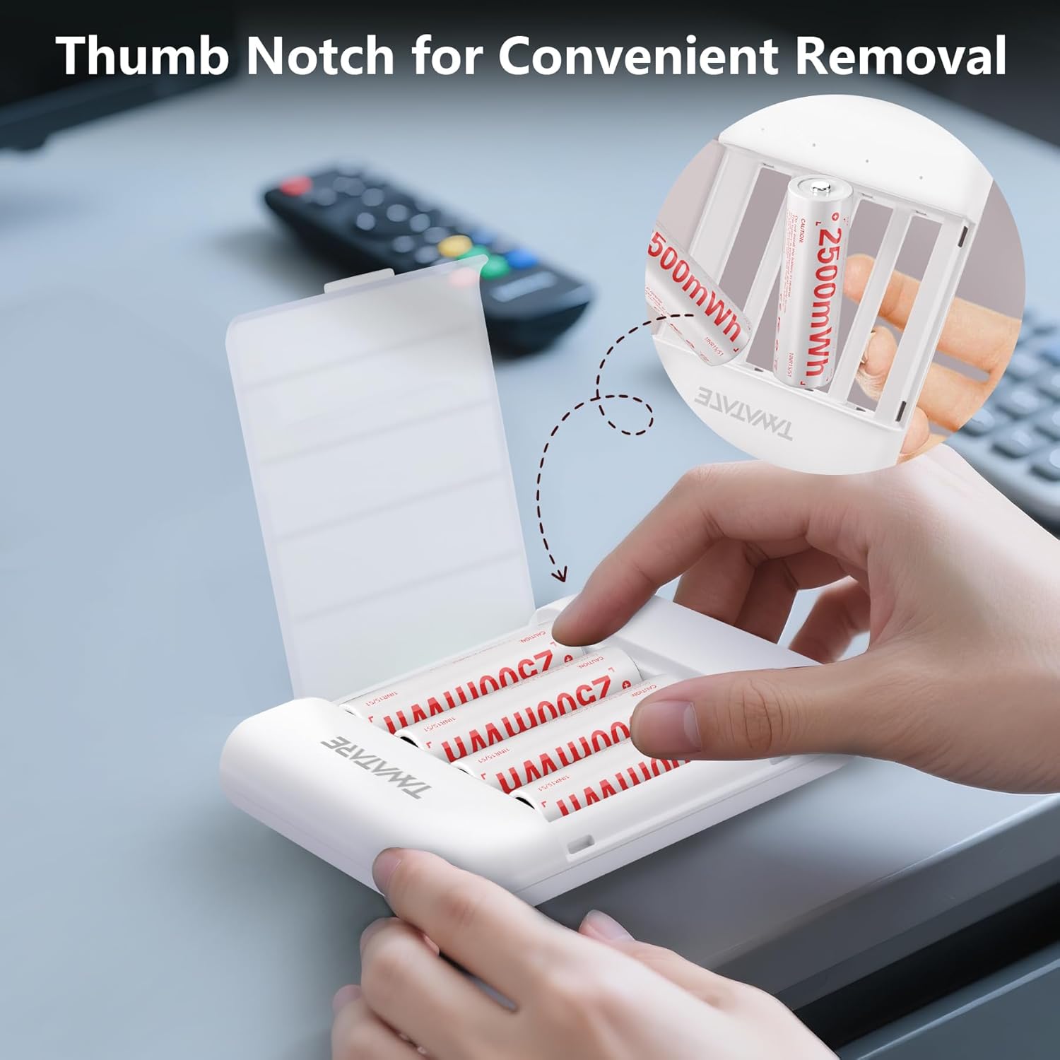 Rechargeable aa Batteries, 2500mWh Lithium aa Rechargeable Batteries with 8AA+4 Slot Charger, Double a Battery 2000 Cycles, 1.5V Constant Voltage Output, Low Self Discharge - Image 6