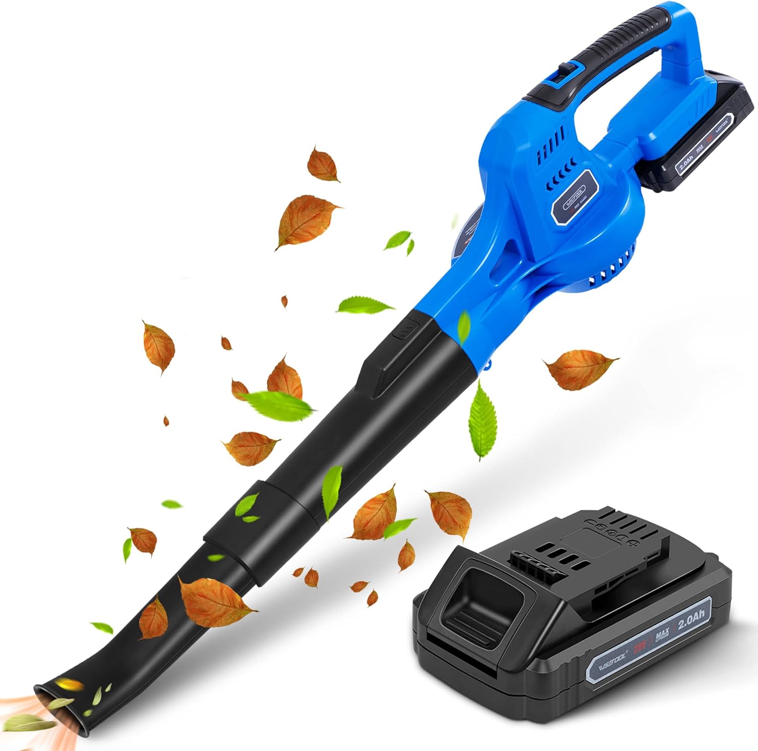 WISETOOL 20V Cordless Leaf Blower with Battery and Charger