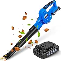 Vista 1 de WISETOOL Soplador de hojas inalámbrico de 20 V con batería y cargador, soplador de hojas funciona con pilas, soplador de hojas eléctrico recargable