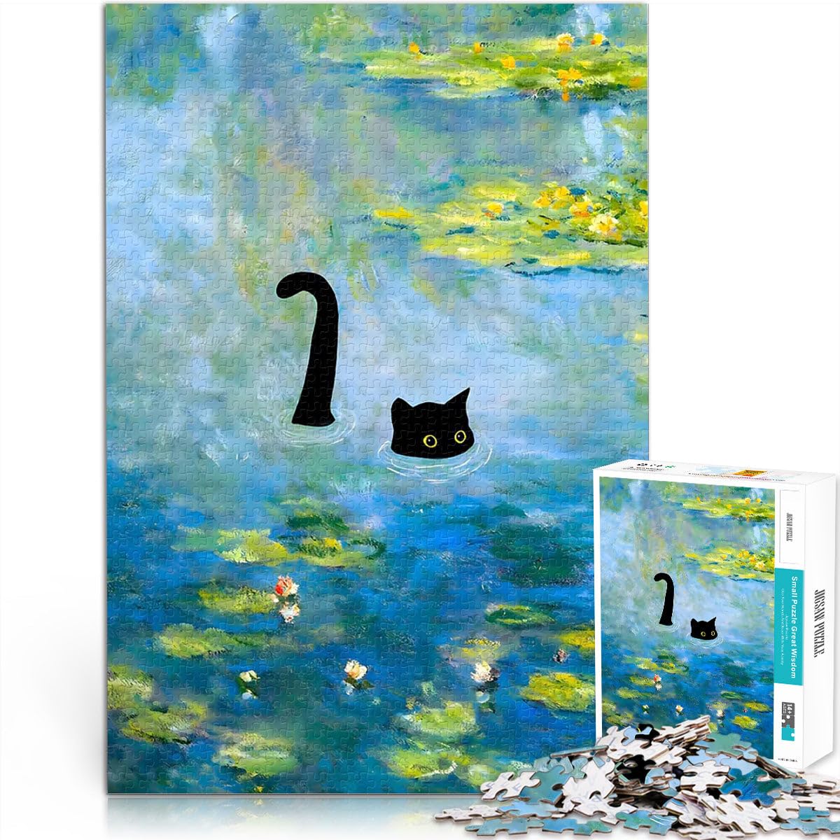 1000 Piece Jigsaw Puzzles for teenagers Monet Cat Waterlily Quizspiel Angebot als Geschenk fĂźr die ganze Familie52x38cm