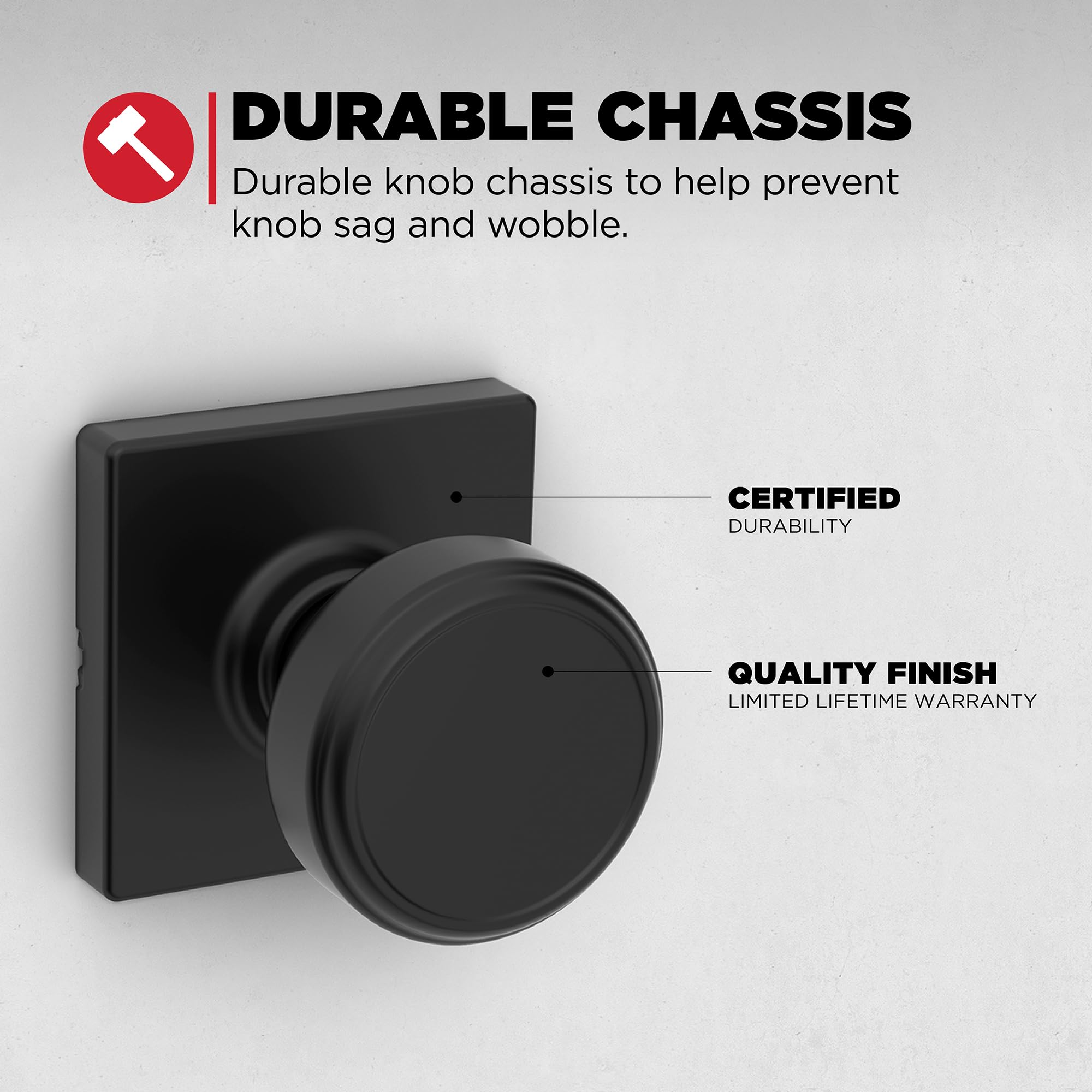 Kwikset Maven Matte Black Passage Knob - Buy Now -6