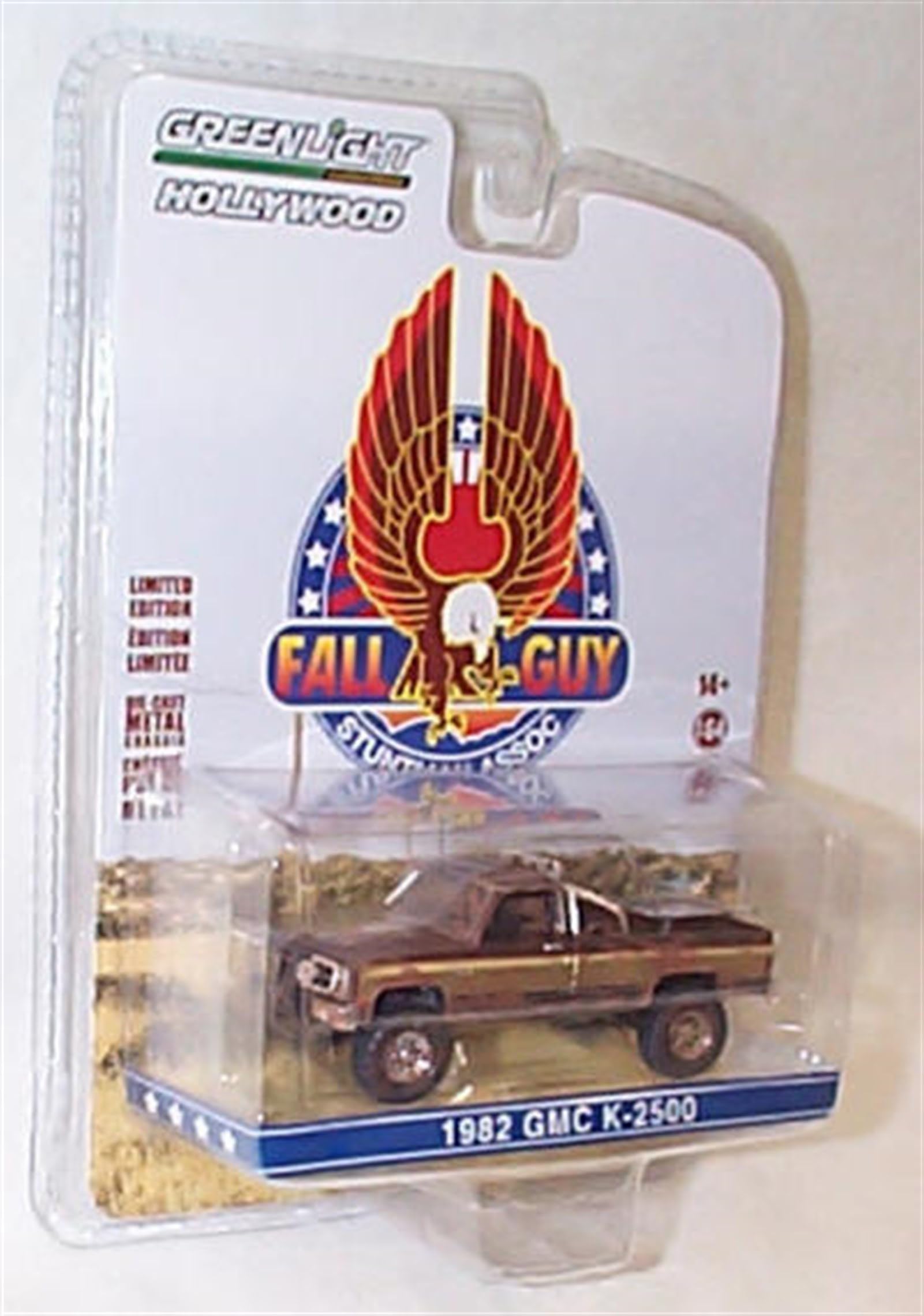 Greenlight Collectables The Fall Guy 1982 GMC K-2500 Brown/Gold vehicle 1:64 scale limited edition diecast model