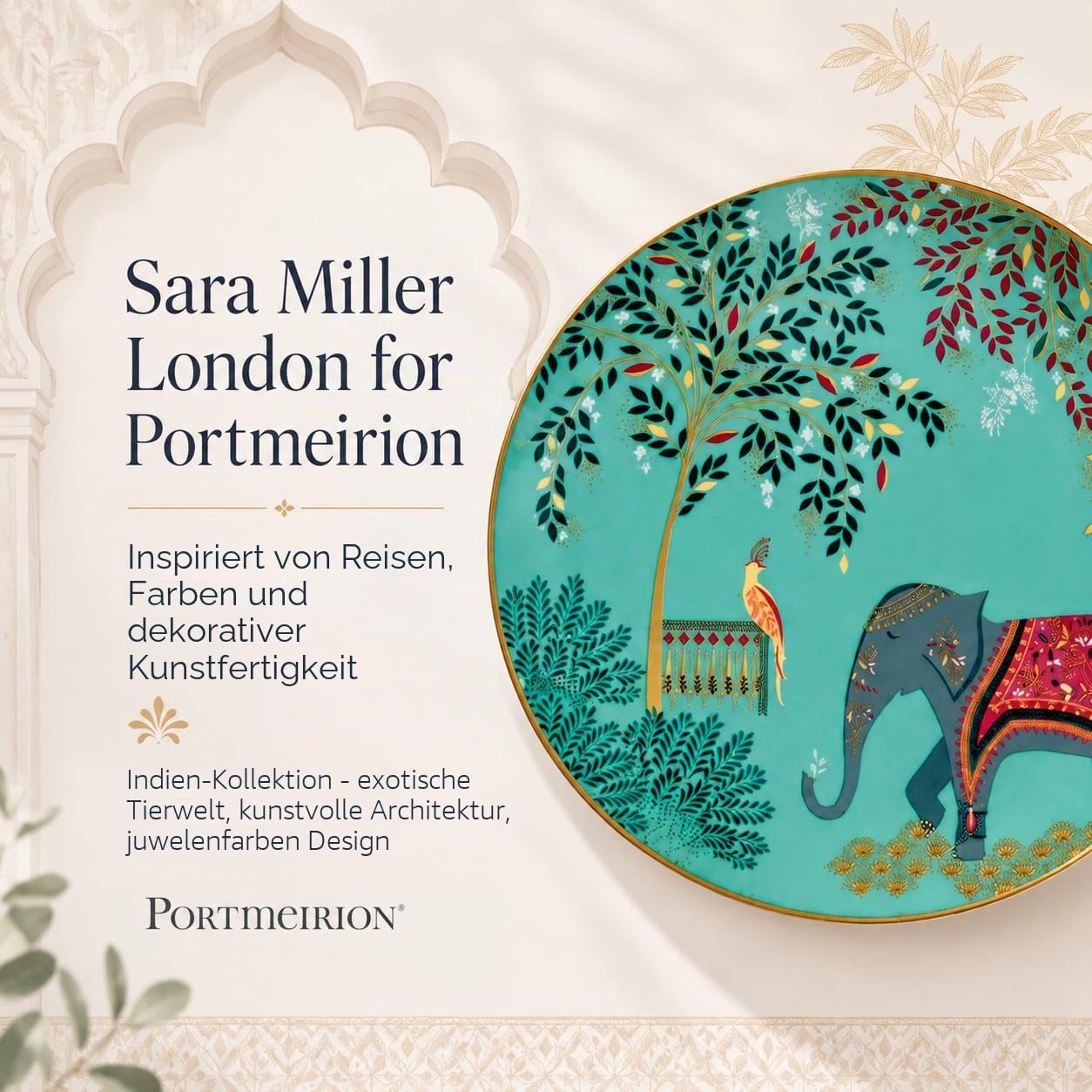 Portmeirion Home & Gifts Sara Miller SMI78964-XG Kuchenteller, mehrfarbig, 4 Stück