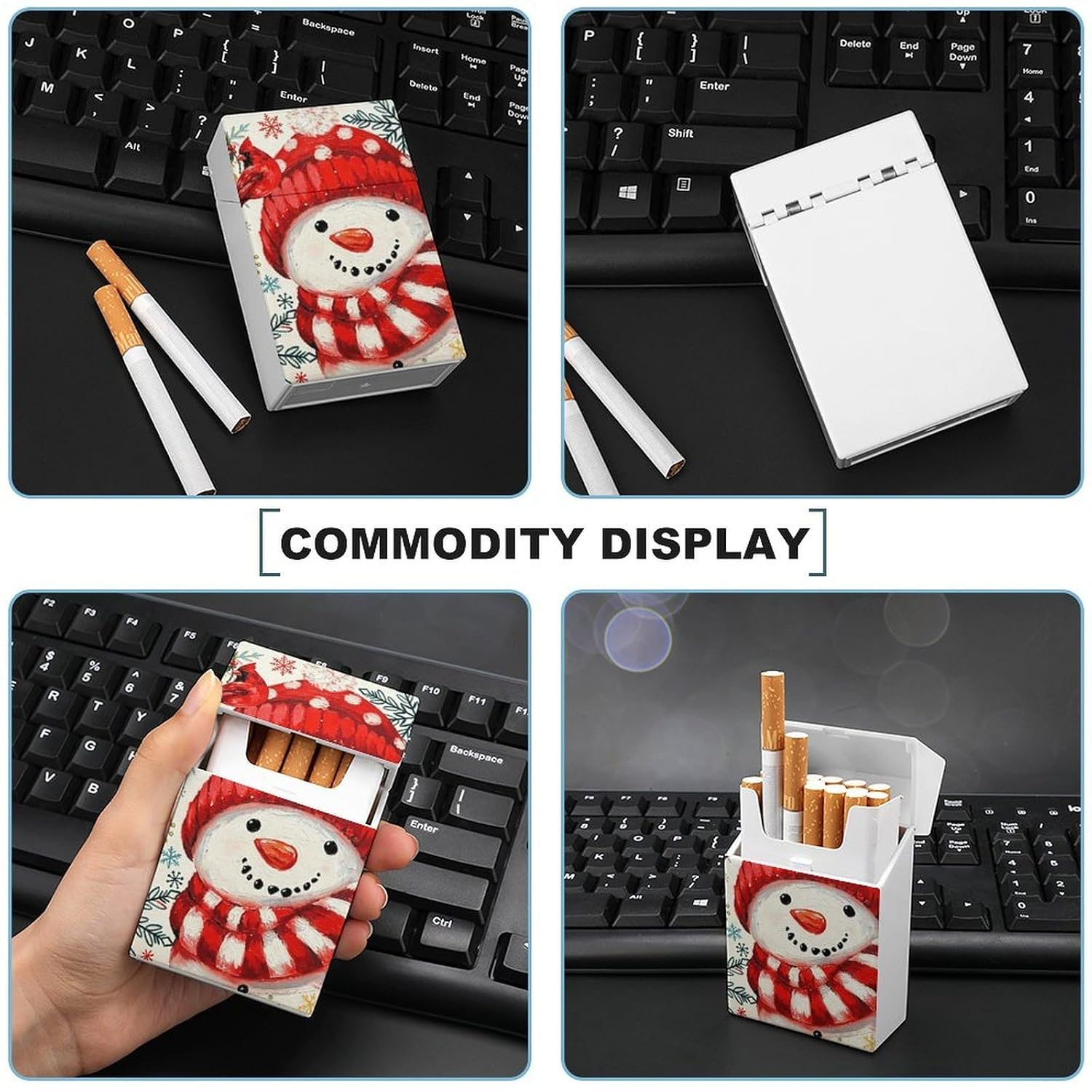 Christmas Snowman Plastic Cigarette Case King Size for Men Women image 5