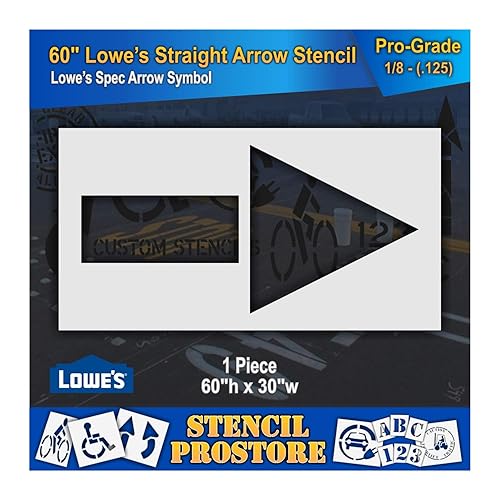 Plantillas para minoristas Lowes Plantilla de flecha recta de 60 pulgadas 60 x 30 pulgadas x 18 pulgadas (128 mil) Grado profesional