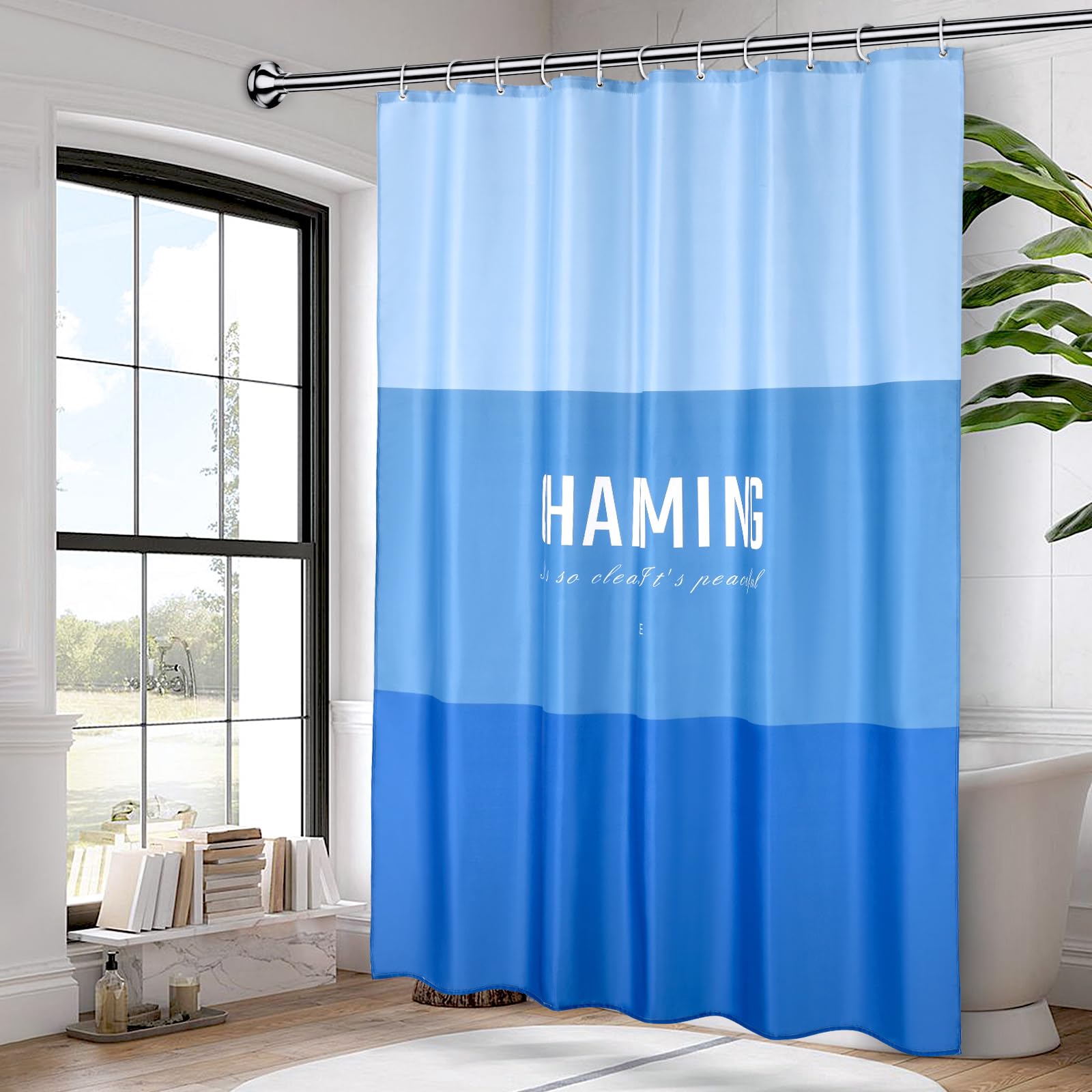 OTraki Bathroom Shower Curtain 72x84 inch Heavy Duty Thick Shower Curtains Set with 12 Hooks Waterproof Machine Washable Polyester Cloth Shower