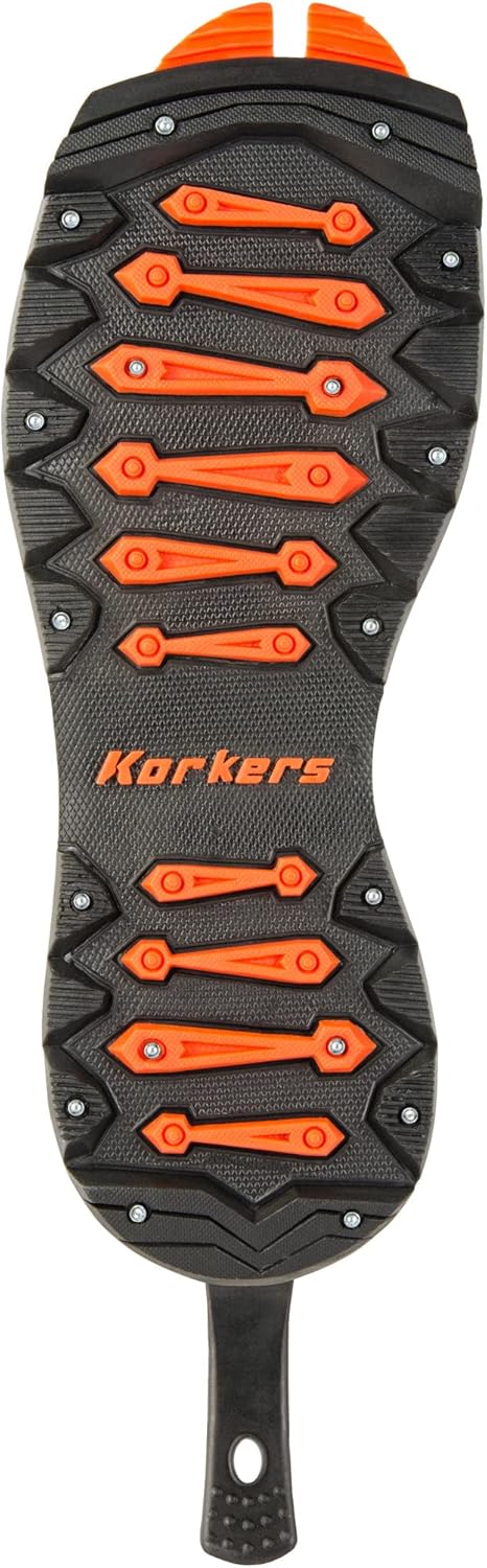 Korkers Unisex IceTrac Studded Rubber Lug Sole - Acid/Oil Resistant, Color: Black/Grey