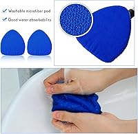 Vista 4 de Tioncy 6 juegos de limpiador de parabrisas, herramienta de limpieza de ventanas de microfibra con cabezal de almohadilla de mango extensible, paño