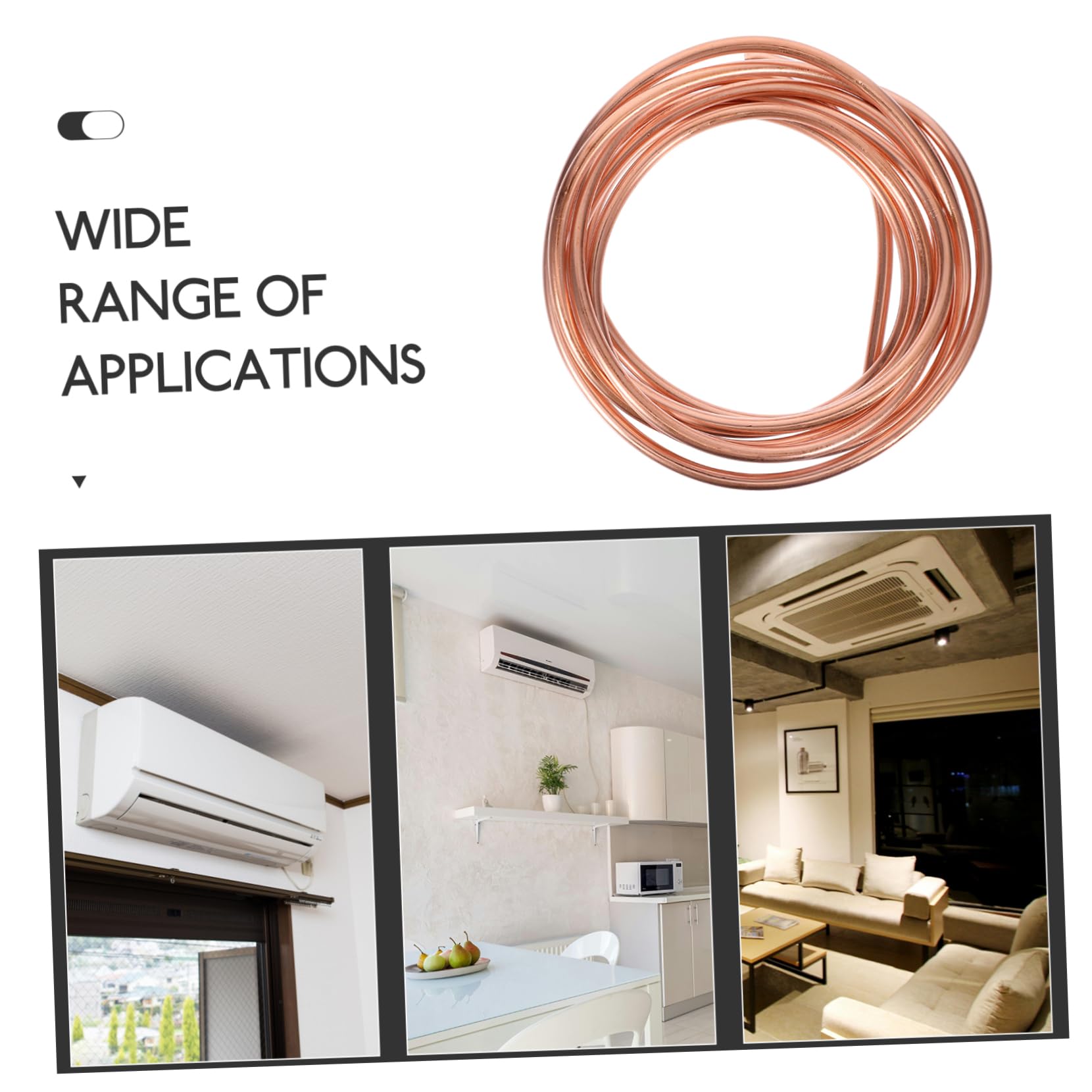 SOLUSTRE 4 Bobinas De Cobre Para Refrigeración De Alta Resistencia Para Aires Acondicionados Fáciles De Doblar Y Almacenar.