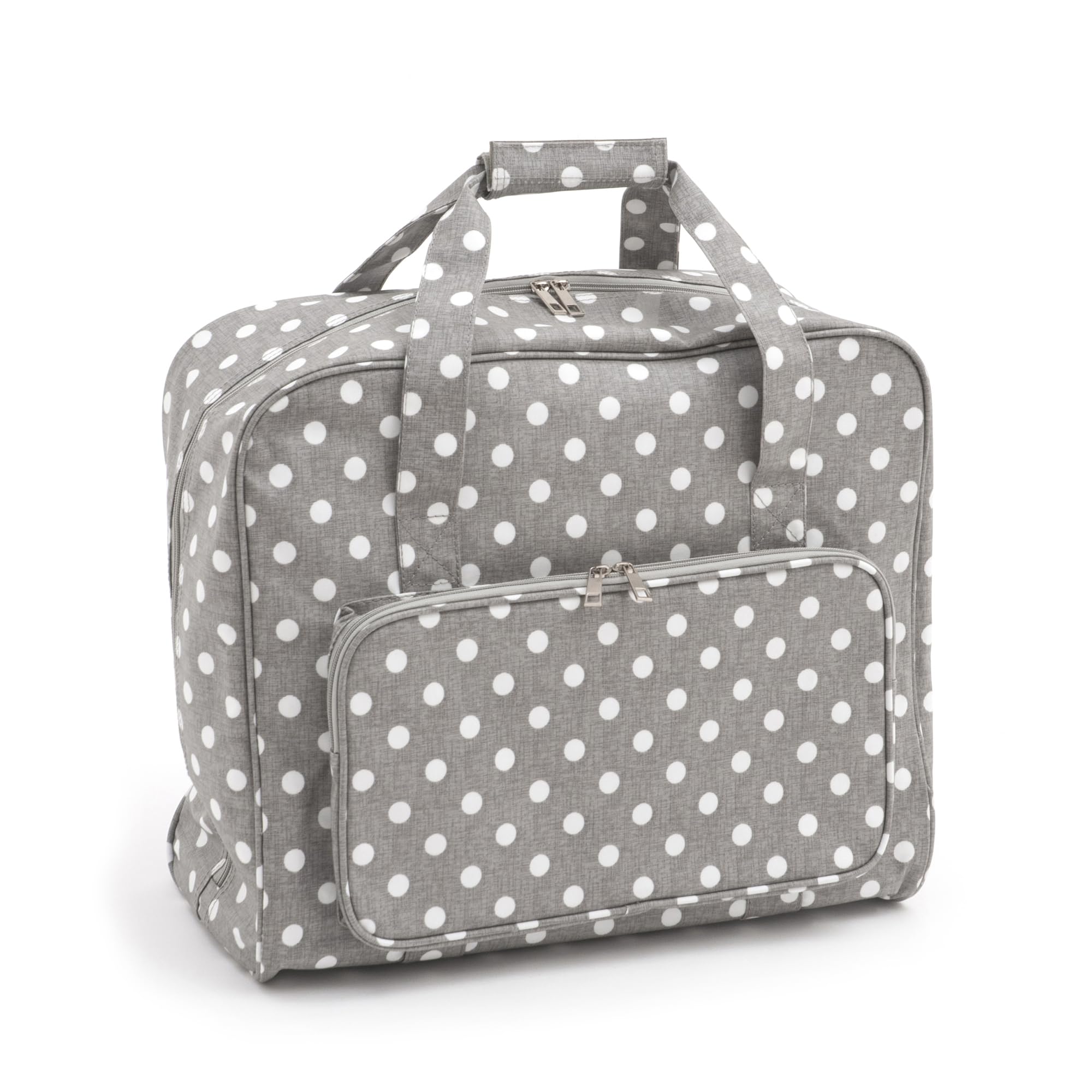 Hobby Gift MR4660 8 Value Collection: Nähmaschine Beutel: Matt PVC: Grau Leinen, Baumwolle, Grey Polka Dot, 20 x 43 x 37 cm
