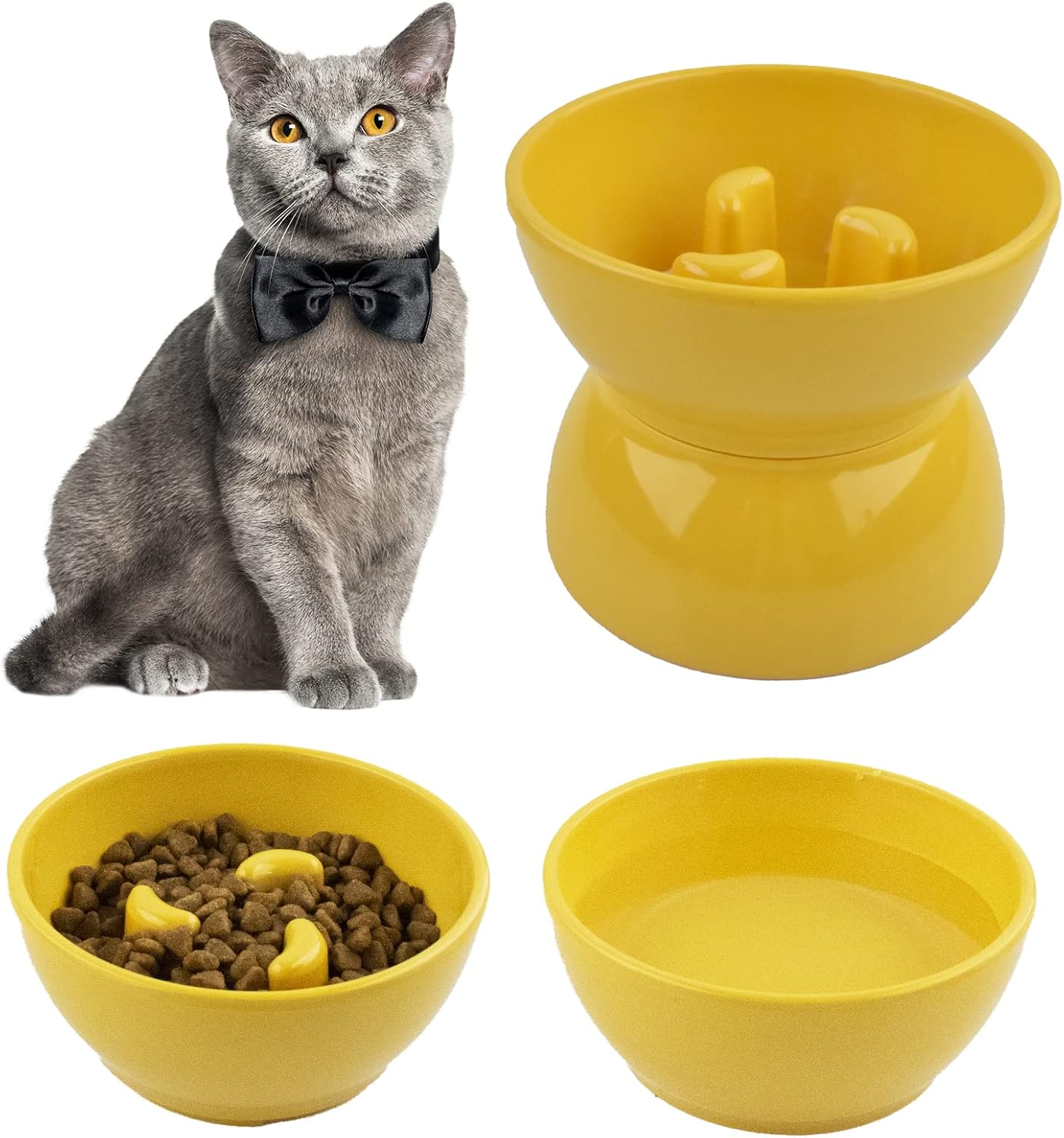 Cdipesp Elevated Slow Feeder Bowls for Cats and Dogs