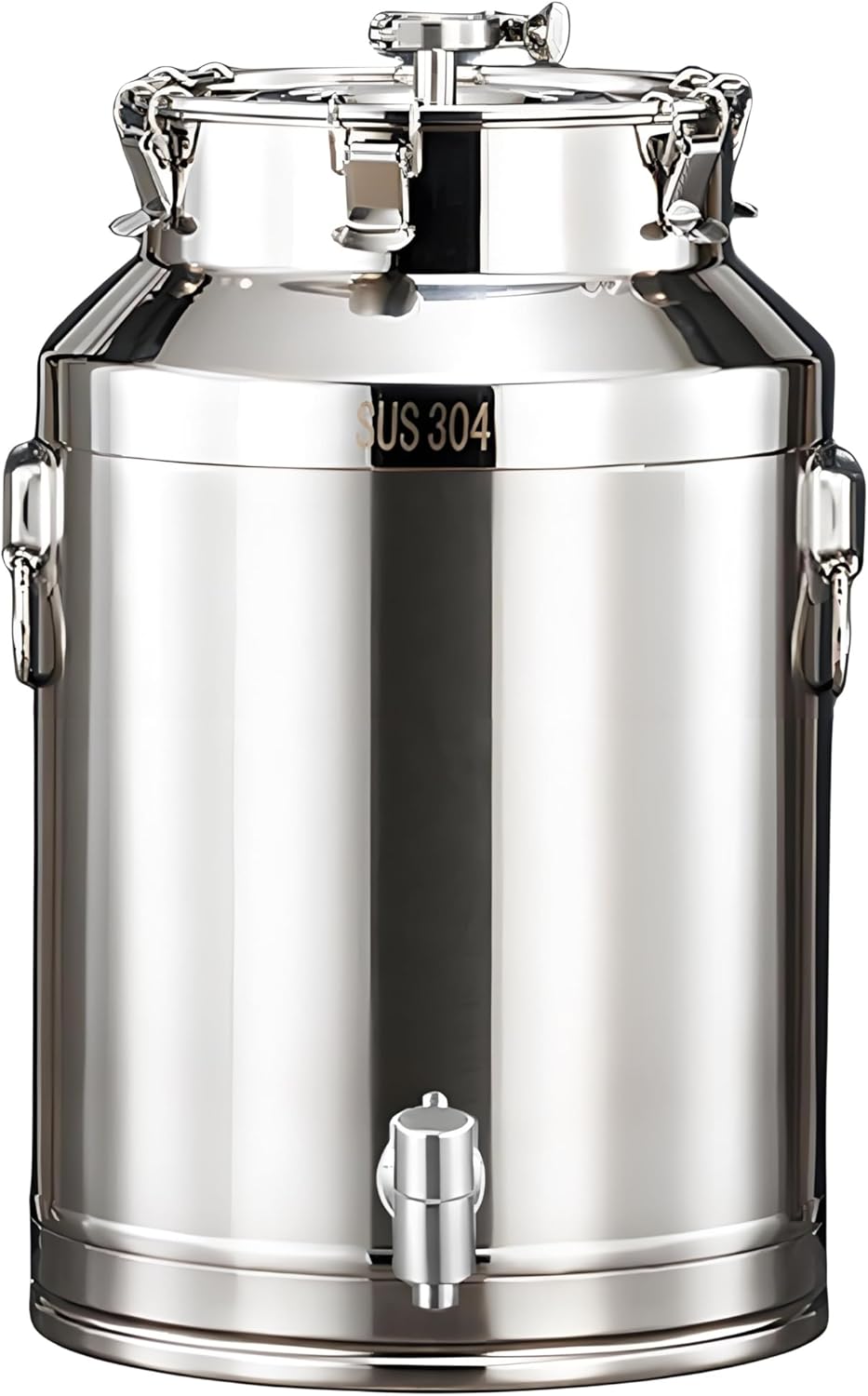Home Brewing Milk Storage Container,Stainless Steel Sealed Fermentation Tank,15-125L Transport Container with Faucet and Sealed Lid,25 * 36CM/15L