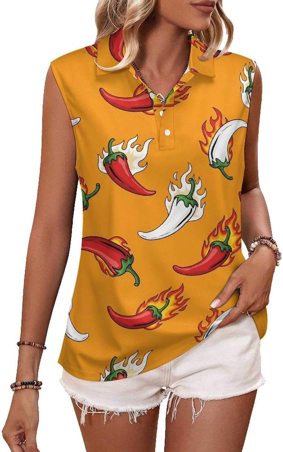 Women's Sleeveless Polo Shirt Quick Dry Athletic Tank Top for Golf Tennis Gym