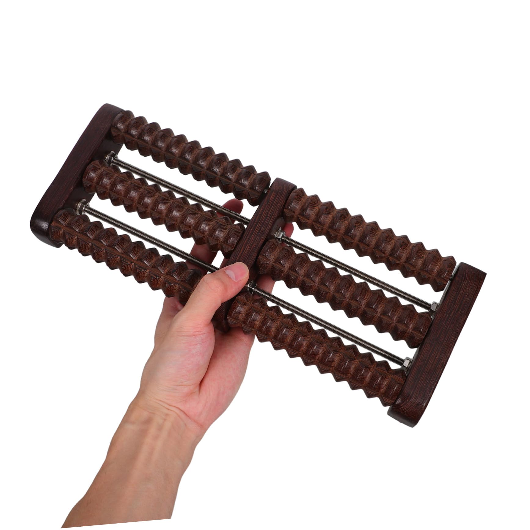 Massaggiatore per Piedi in Legno Ruote Curve Rullo per Massaggio Plantare e Talloni Portatile per Sollievo da Tensione Muscolare Riflessologia