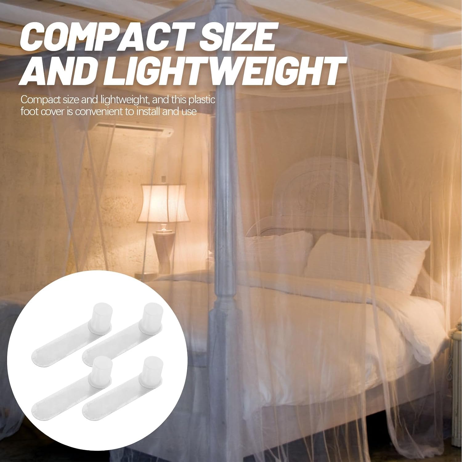 4pcs Mosquito Net Base Foot Plates for Bed Net Frame Replacement with 21mm Inner Diameter Thickened Support for Dormitory and Bedding