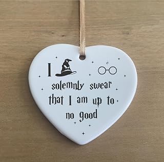 Solemnly Up To No Good Harry Potter Heart Quote Ceramic Heart Shape Plaque Gift Sign cr16