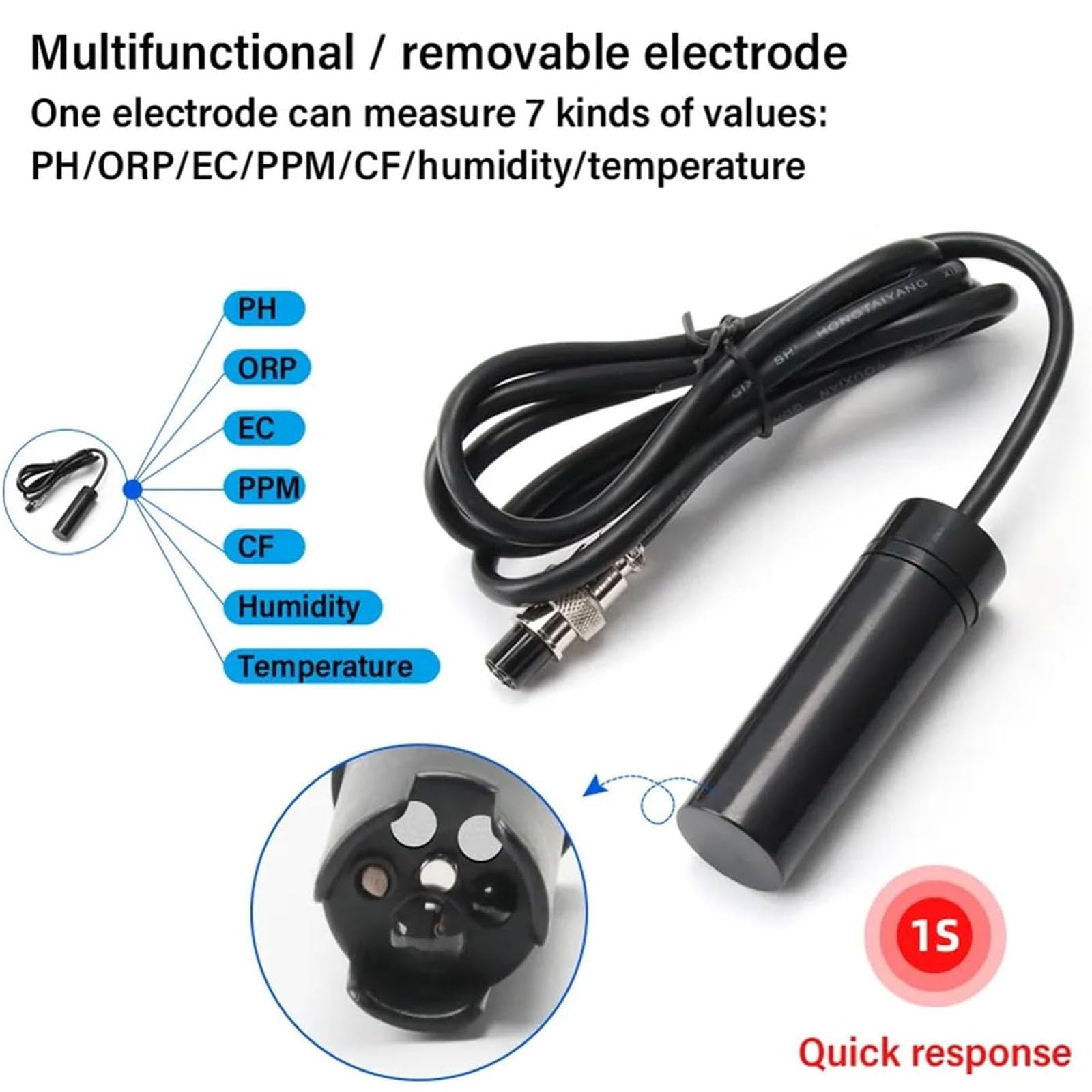 7 in 1 Tester di qualità dell'Acqua, Misuratore Intelligente di Test dell'Acqua con Display LCD App Smart Monitor Connessione WiFi per Piscina Idroponica Acquari Acqua Potabile