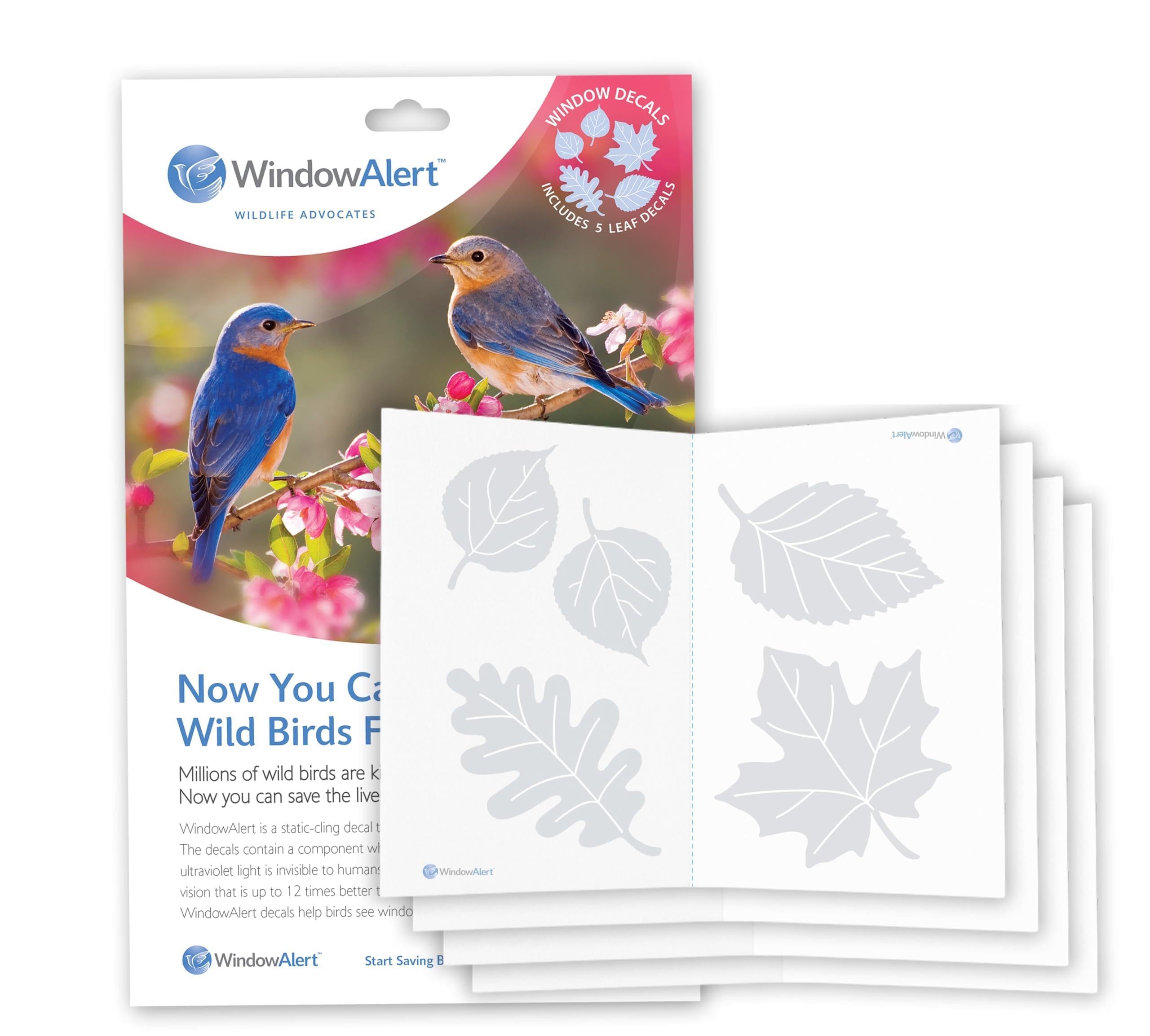 WindowAlert Leaf Medley Anti-Collision Decal 4 Pack - UV-Reflective Window Decal to Protect Wild Birds from Glass Collisions - Made in The USA — image 1