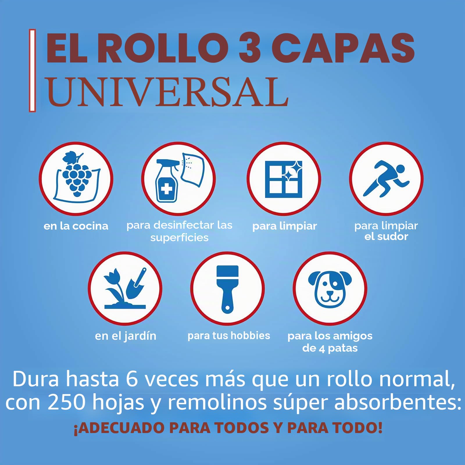Foxy Tornado | Secador universal 8 unidades, 250 hojas por rollo de 3 capas | Papel 100% certificado FSC® | Envase 100% reciclable