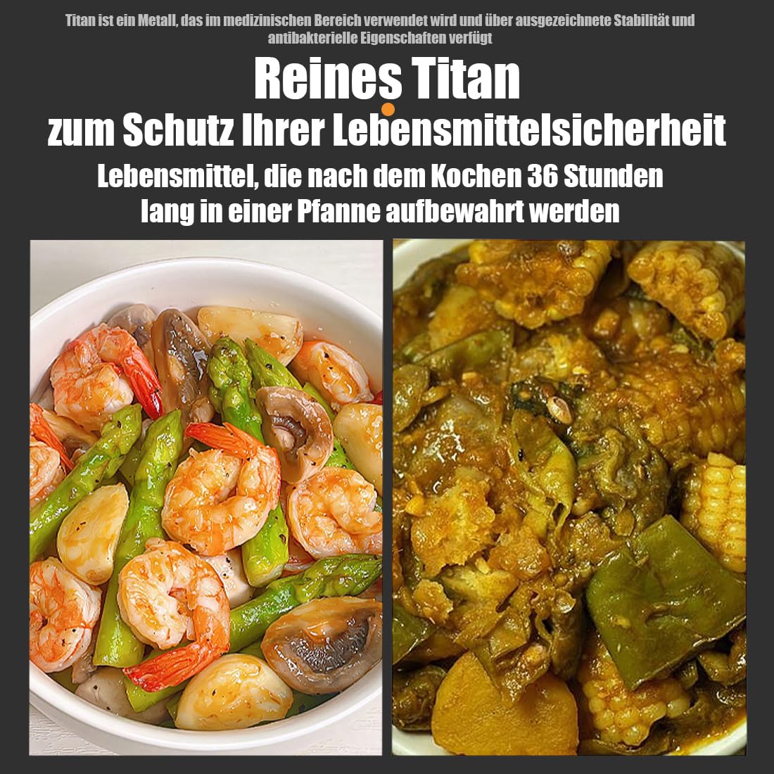 Titan Pfanne, Titanpfanne Mit Deckel und Spatel, Titanium Pfanne für Non-Stick, TitanPfanne Unbeschichtet, Kratzfest, Geeignet für Alle Herdarten (Ohne Deckel, 28cm)