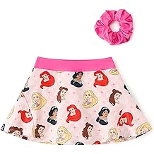 Disney StitchFrozenPrincessMinnie Mouse Girls Skirts Inner Pocket Shorts + Scrunchie Athletic Golf Tennis Skorts 2-9Y