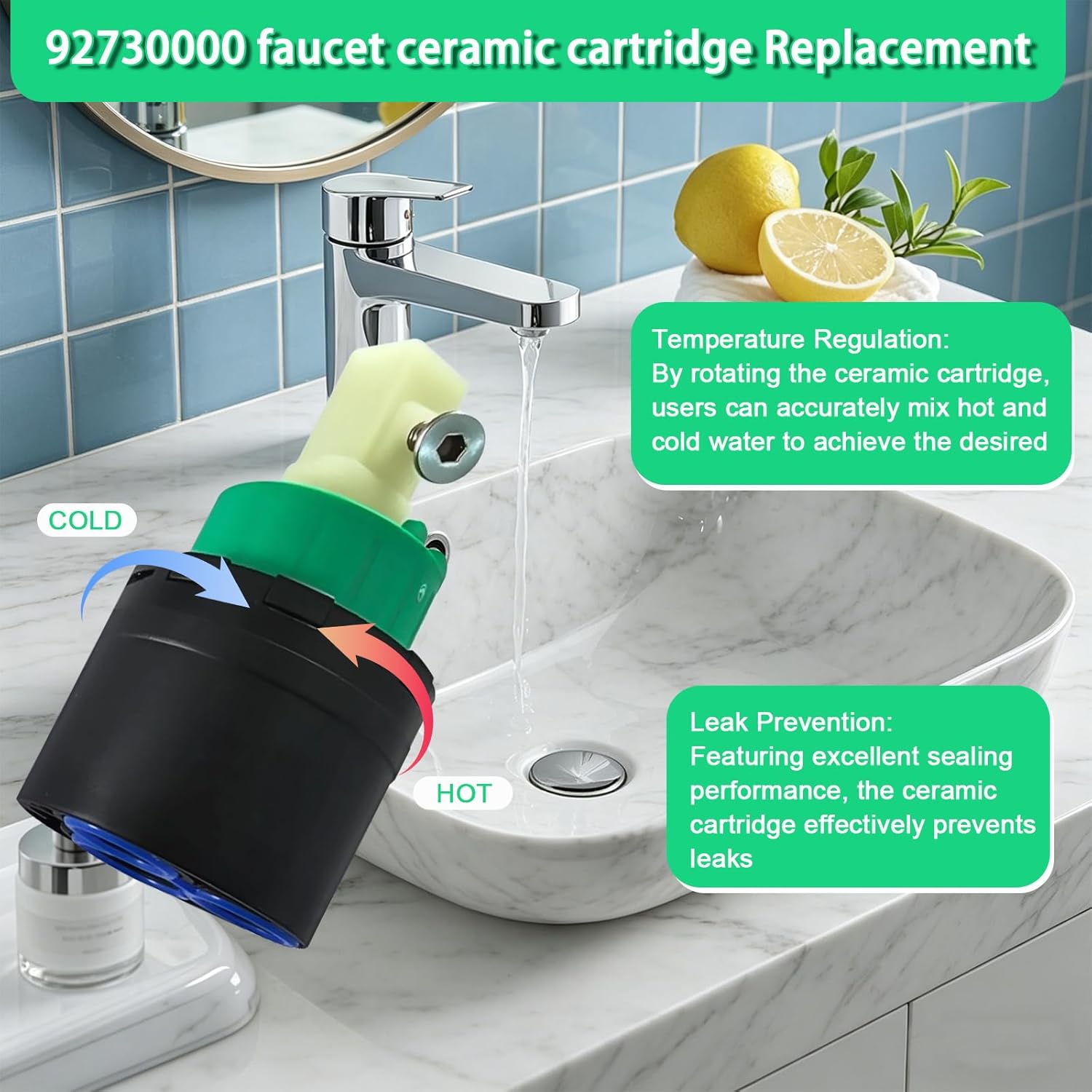 92730000 Kitchen Faucet Cartridge For Hansgrohe Replacement Parts, For M3/M2 Single-Hole Ceramic Cartridge 2-inch Valve Cartridge, For Hansgrohe Kitchen Faucet Valve Core