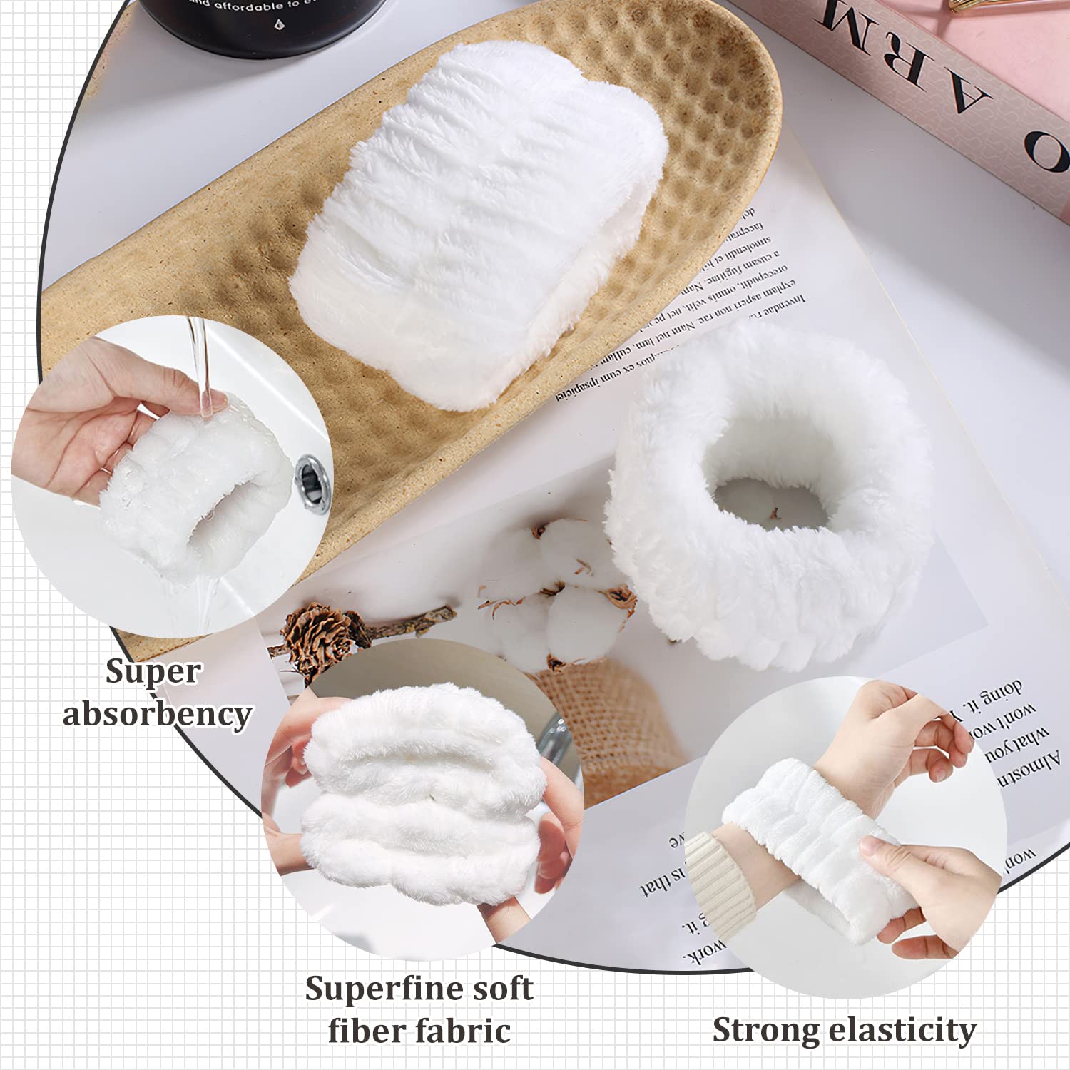 Yeomju Lot De 4 Bandeaux En éponge Avec Nœud Papillon - Pour Le Lavage