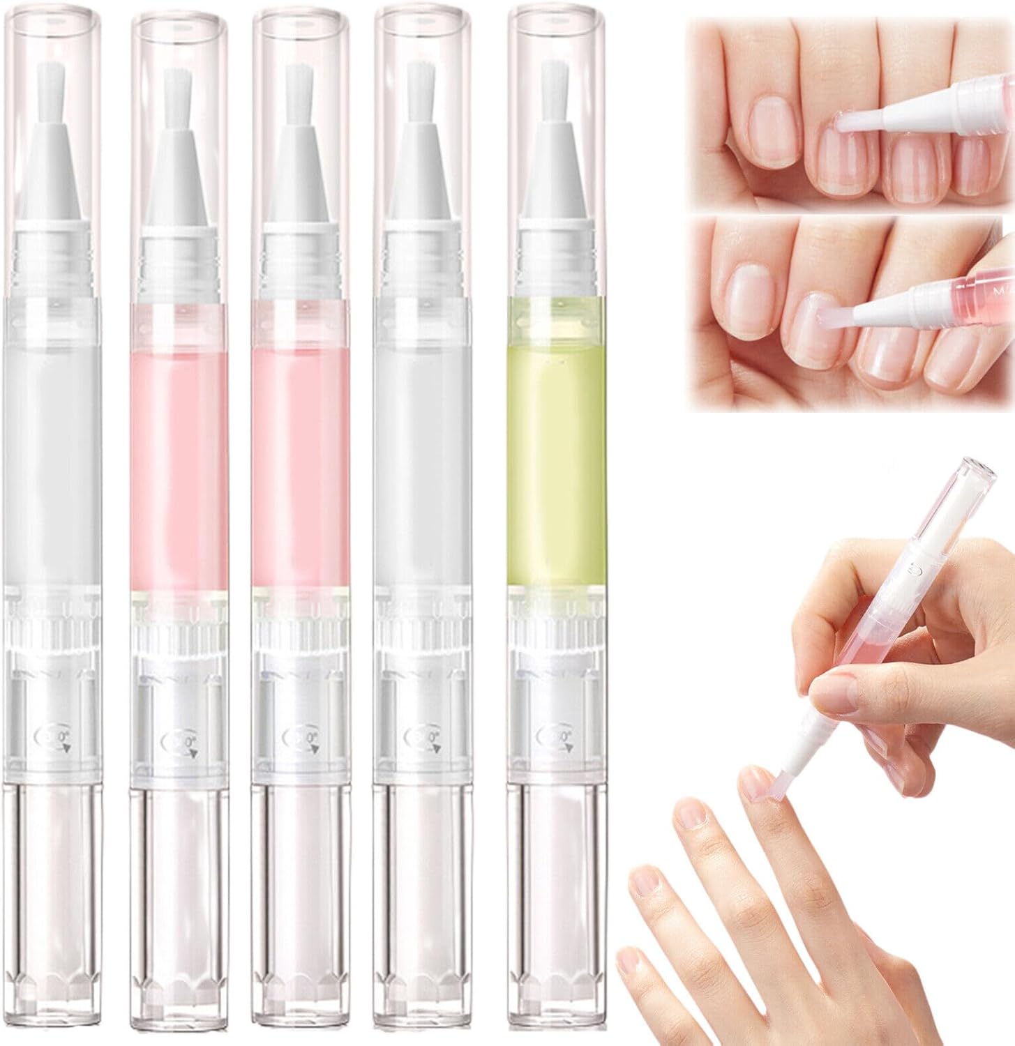 Radiant Nail Growth Oil, Cosmetics Nail Growth Oil, Nail Oil Cuticle Pens, Cuticle Revitalizer for Agnail Nourish Skin Nail Care (5 Pcs)