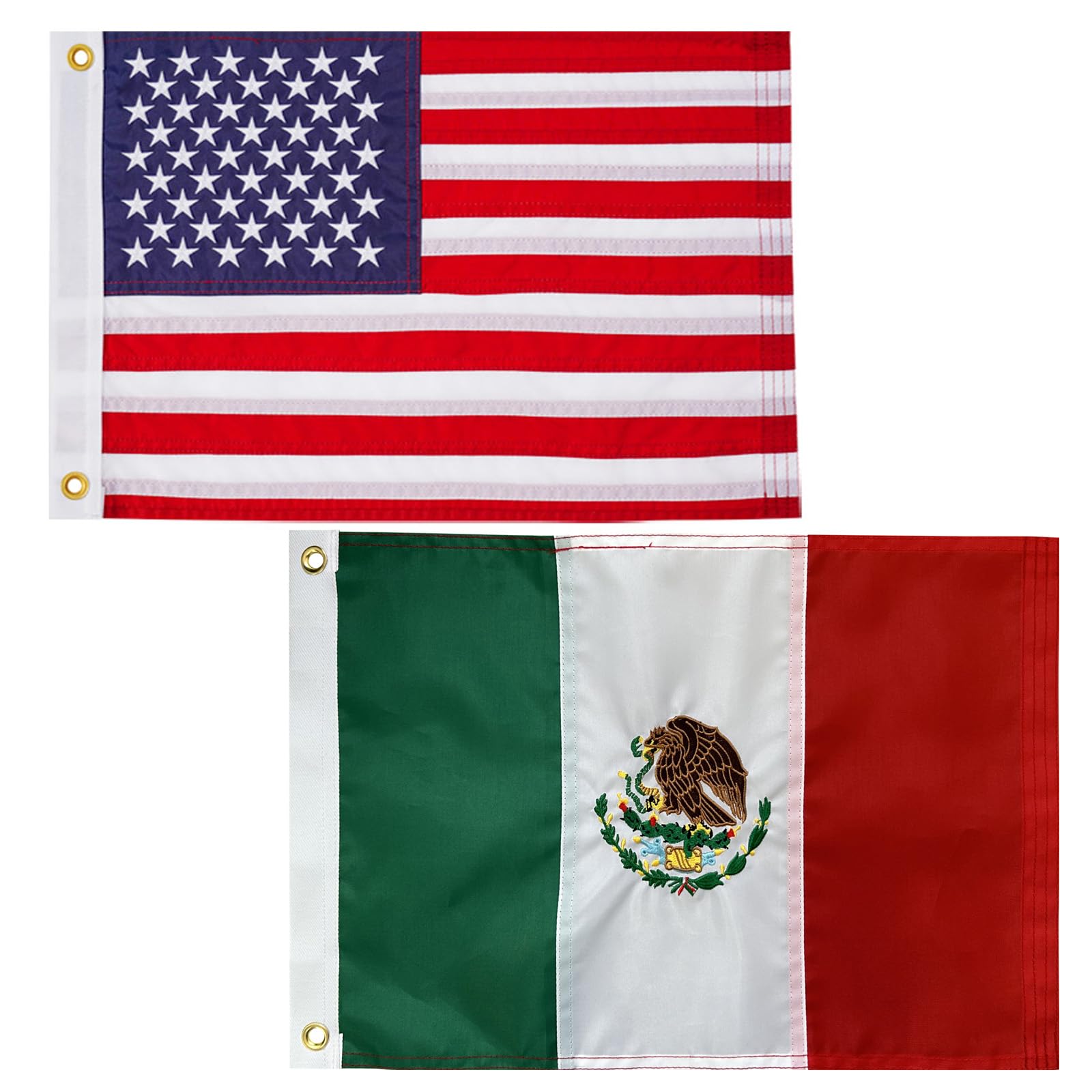 Bradford Small Mexican and American Flag