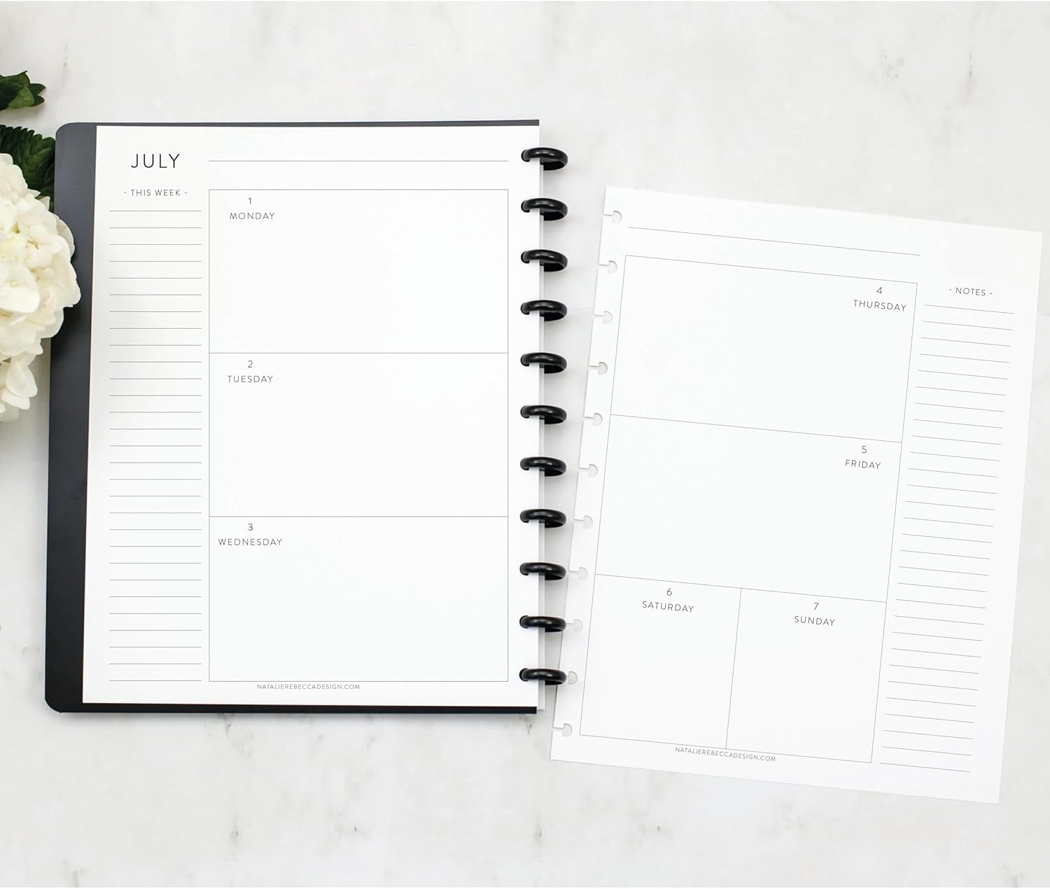 BetterNote July 2026 - June 2027 Academic HORIZONTAL View Calendar Refill for Disc-Bound Notebook, Fits Levenger Circa, Arc, Happy Planner, TUL, Inkwell Press, Classic (11-Disc, 8.5"x11")
