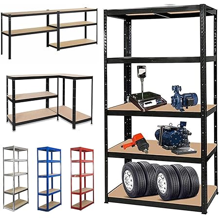 Blue, Large 90*40*180CM  Heavy Duty Garage Shed 5 Tier Racking Storage Shelving Units Boltless Shelves~p38492260